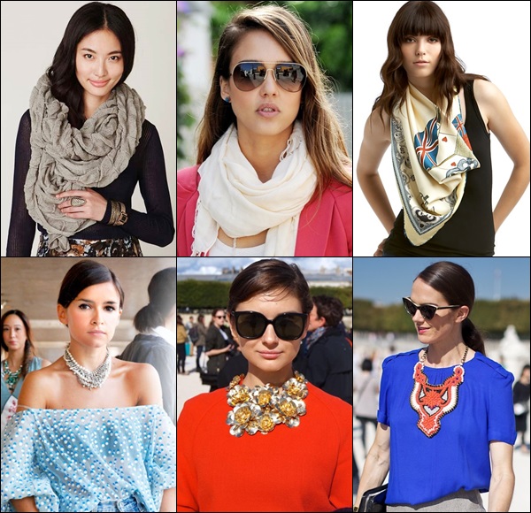 Abuse scarf or jewelry such as necklace to give a fuller effect on your neck