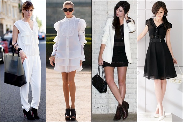 How to accessorize a black and white dress deals