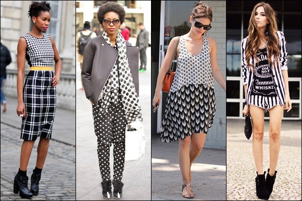 Mix prints in balance by choosing one strong pattern over the subtle one to avoid being overwhelming