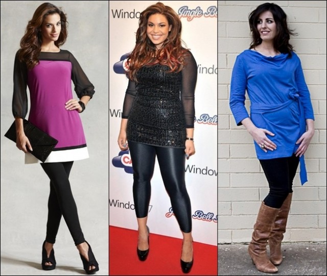 Stylish looks of leggings in black color for plus size women
