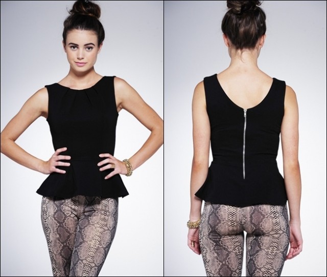 peplum top with leggings