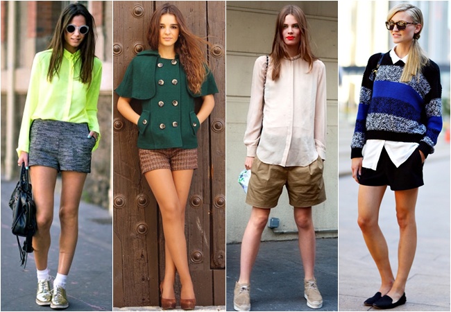 Shorts as college or school outfits