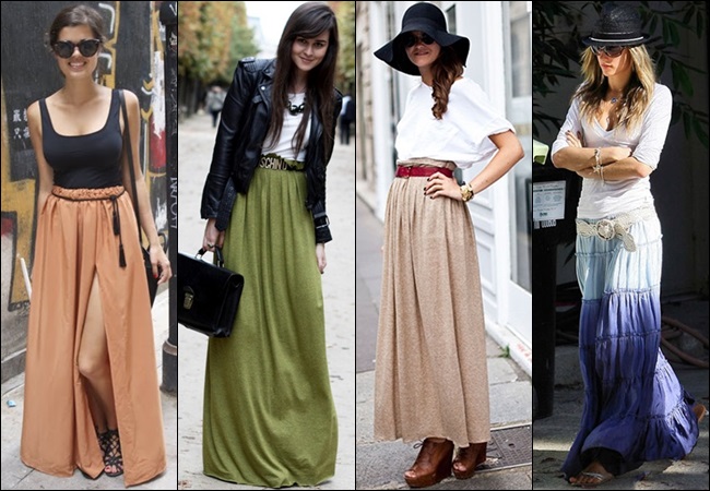 How to Wear and What to Wear with Long Skirts (Maxi Skirts)