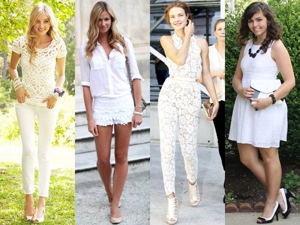 All White Outfit Fashion Looks with Lace