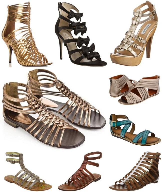 Ankle-high gladiator sandals for woman