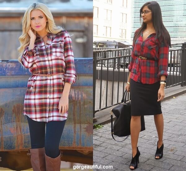 Belt Up the Flannel Shirt to Emphasize Your Waist