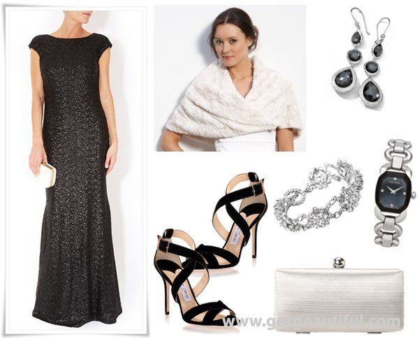 Black Wedding Guest Dresses and Accessories for Fall and Winter