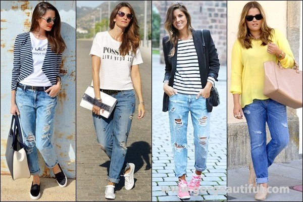 Boyfriend Jeans with Sneakers Style Ideas