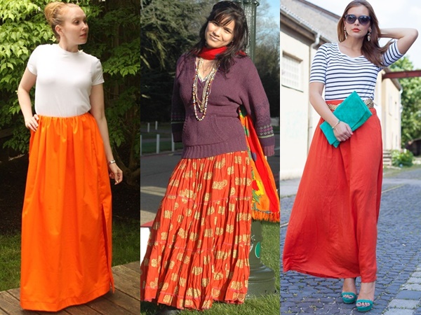Top for Bright Orange Maxi Skirt