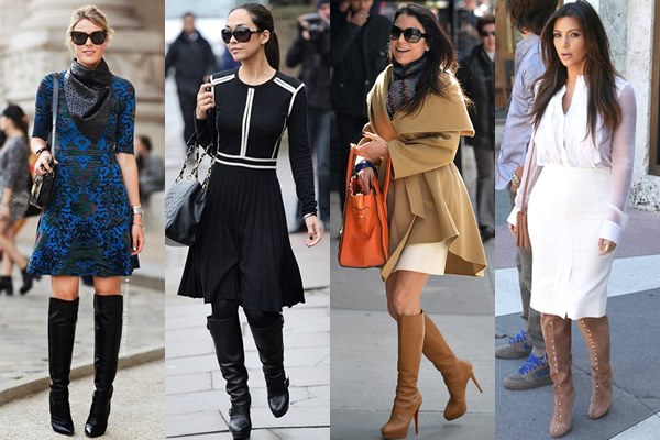 Dresses & High Boots: See Celebs Wearing The Style Combination