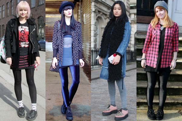 Street Style Fashion: Creeper Shoes with Leggings

