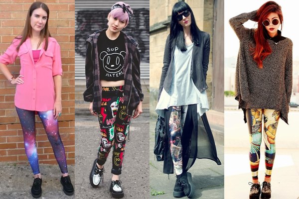 Street Style Fashion: Creeper Shoes with Printed Leggings