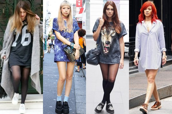 Street Style Fashion: Creeper Shoes with Shirt Dress Tunic
