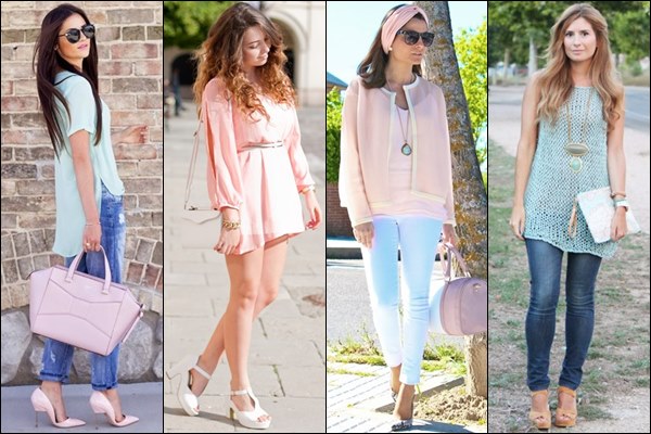 pastel color casual attire