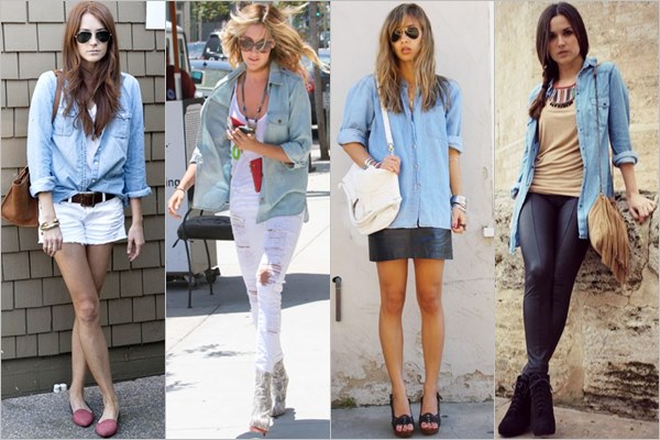 Denim Shirt Casual Look