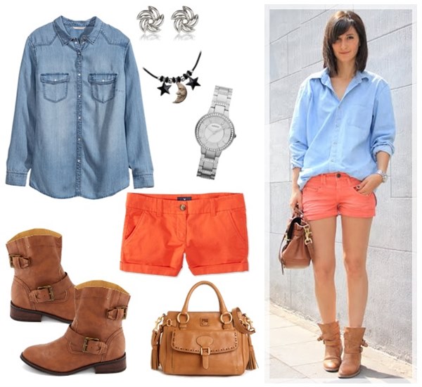 Denim Shirt Outfit Trendy Look