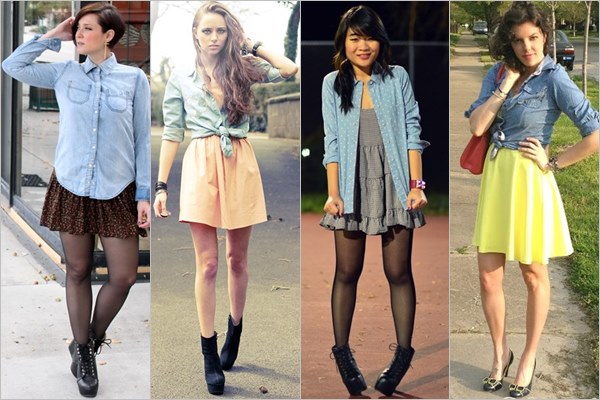 Denim Shirt with Dress