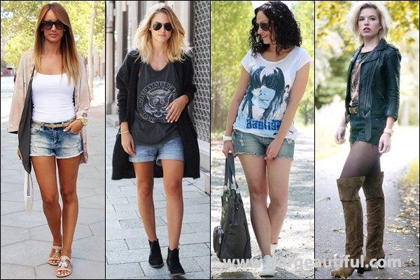 Casual Look Denim Shorts with T-shirt 