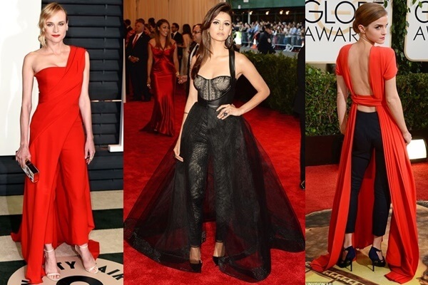 Celebrity Red Carpet Style with Gown and Trousers