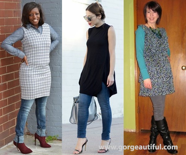 Dress Over Pants with Skinnies and Fit Dress for A Safe Balanced Look