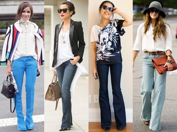 High waisted flare-out pants