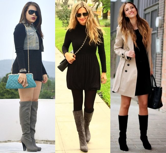Cute and Classic Outfit Ideas with Boots and LBD
