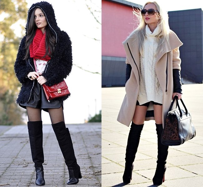 Bold Fall Winter Knee High Boots Outfit Ideas