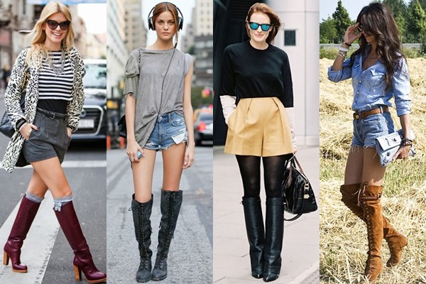 Knee High Boots with Shorts