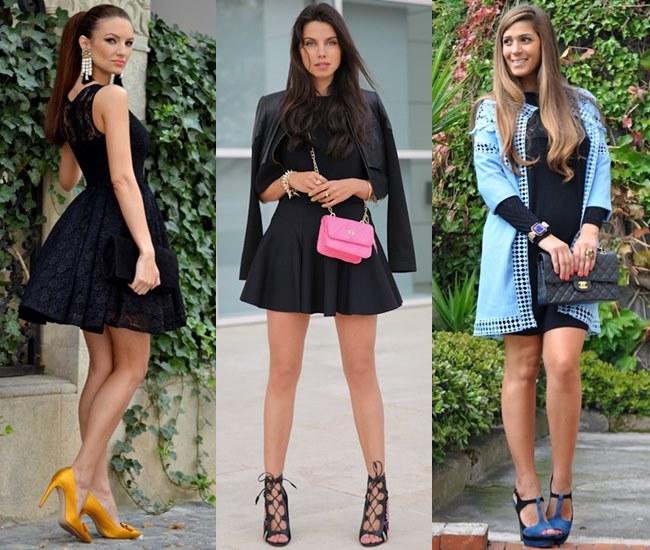 color shoes with black dress