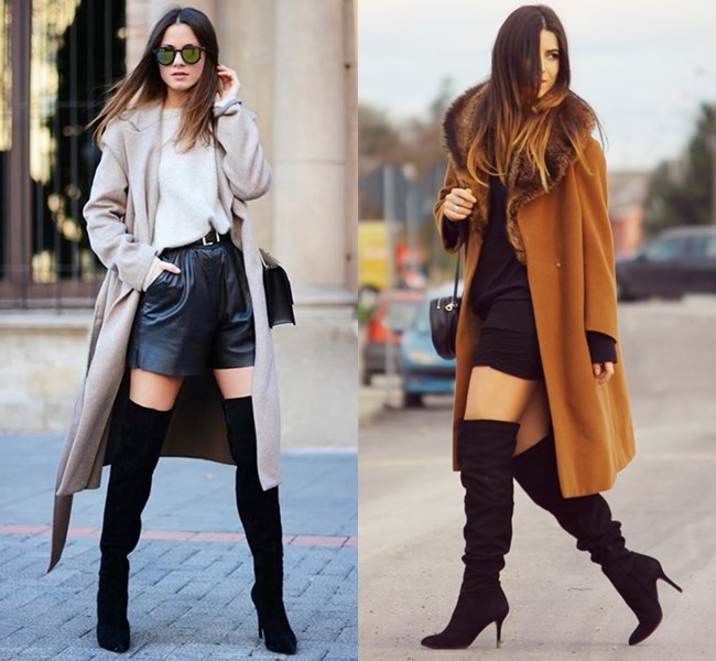 Trendy Fashion Boots Outfit Inspirations with Long Oversized Coat
