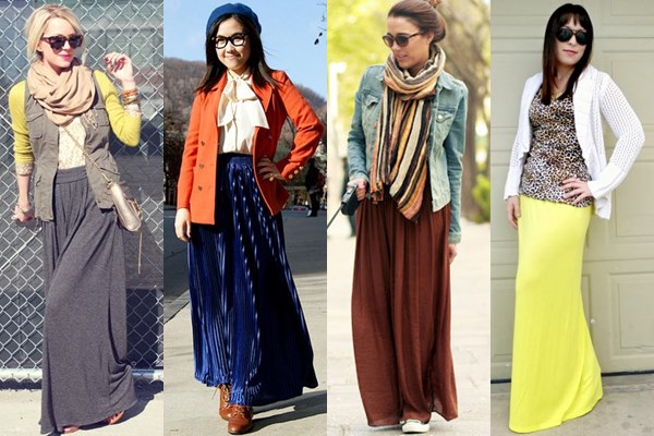 Maxi Skirt with Layers Fall Winter 2013 Street Fashion