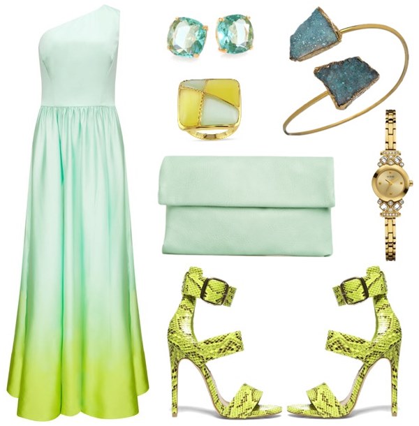 Mint and Lime Maxi Dress
