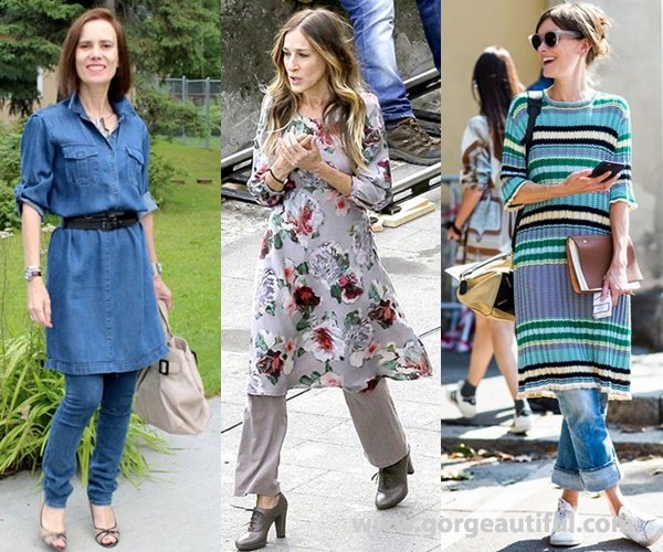 How to wear tunics or short dresses with pants