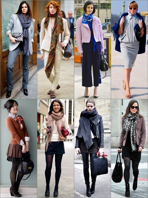 Office Wear Fashion Looks with a Scarf