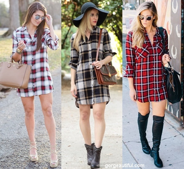 Grab an Oversized Plaid Shirt to Create a Chic Shirt Dress Look