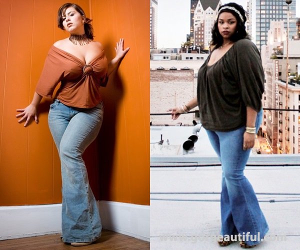 Plus Size Bell-bottom Jeans Inspiration