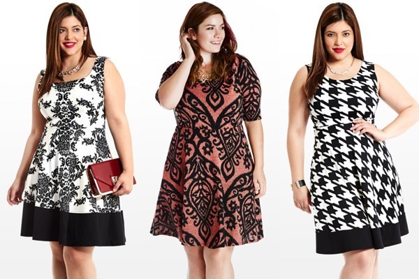 Plus Size A-line Dresses with Classic Prints