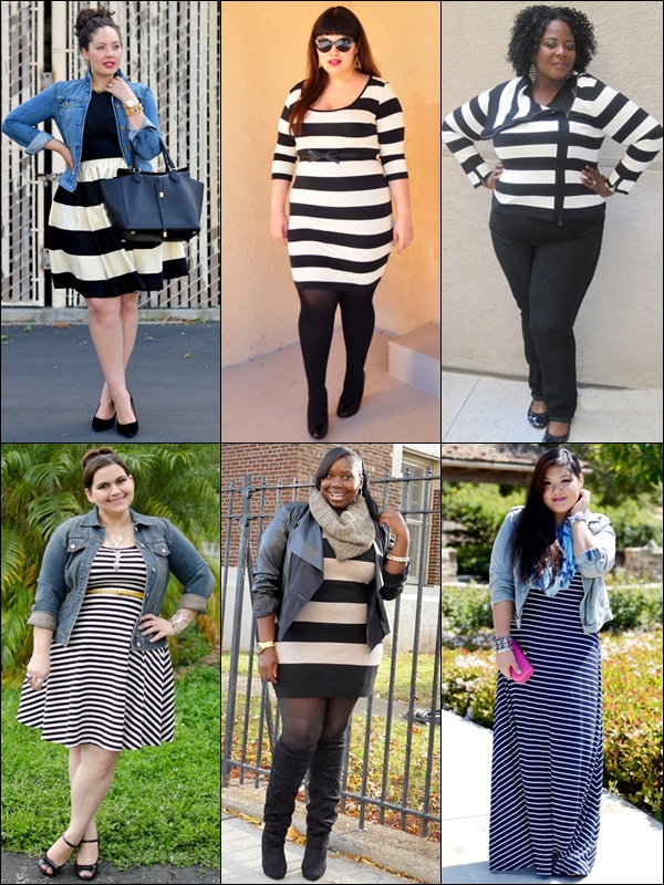 Stripe Patterns Fashion Look Plus Size Bloggers