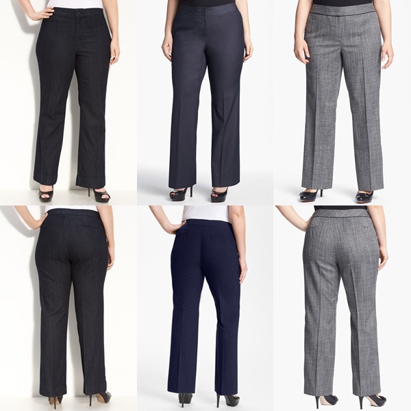 women's plus size black work pants