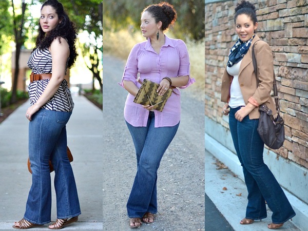 Plaid & Flares  Flare jeans outfit plus size, Flare jeans outfit, Wide leg  jeans outfit plus size