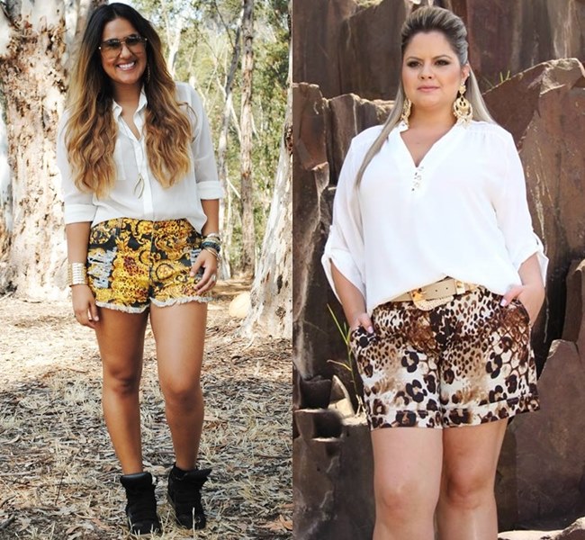 Plus Size Printed Shorts