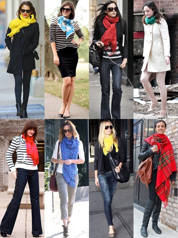Scarves Fashion Styles in Pop of Color