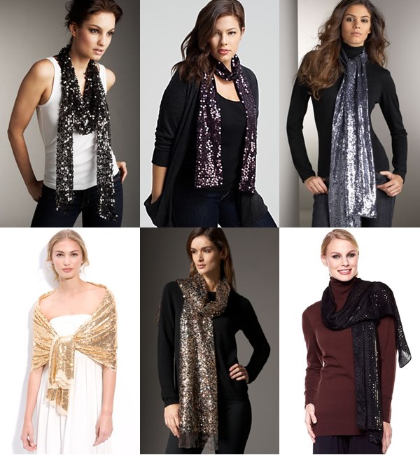 Metallic Scarves Fashion Look