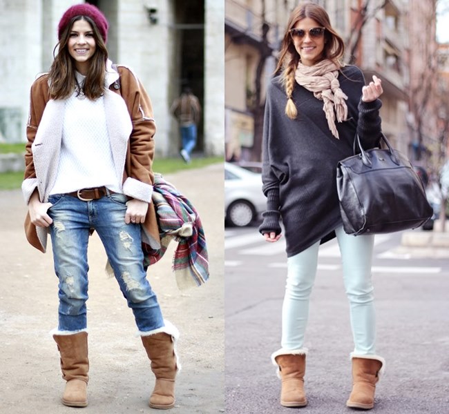 Easy and Relaxed Fall Winter Shearling Boots Outfit Ideas
