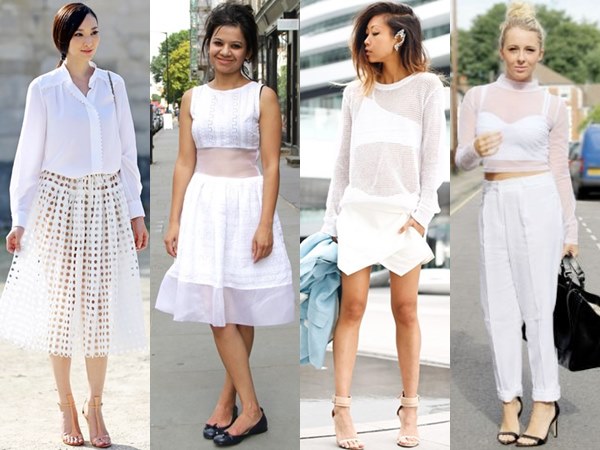 Sheer White on White Fashion Looks