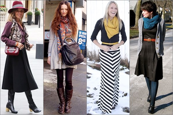 Mini, Midi, and Maxi Skirt Fashion Looks with A Scarf