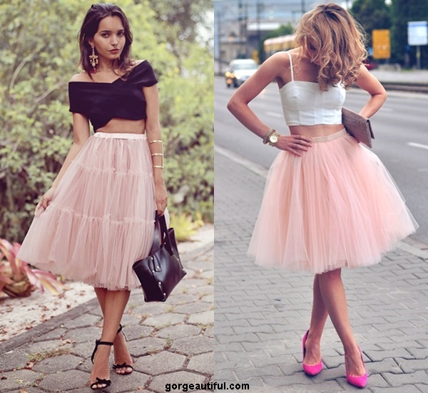 Still Looking Maturely Cute and Lovely with A Pair of Tulle Skirt and Crop Top