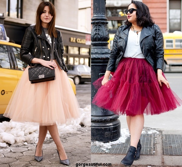 Throw A Leather Jacket with Your Tulle for A Slightly More Badass Take On The Look