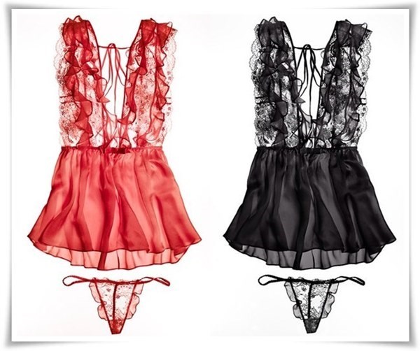 classic red and black babydolls victorias secret