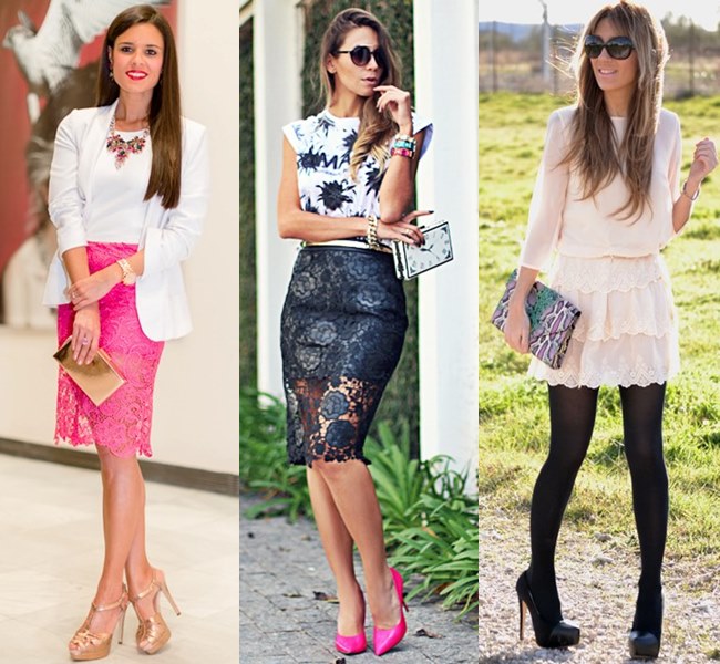 Wedding Guest Outfit Ideas with Lace Skirt